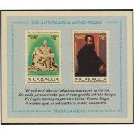 Nicaragua HB 119 1974 Navidad 500 Años del nacimiento de Michelangelo MNH Nicaragua HB 119 1974 Navidad 500 Años del nacimiento de Michelangelo MNH