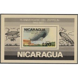 Nicaragua HB 134 1977 75º Aniversario del Zeppelin MNH