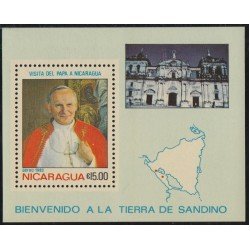 Nicaragua HB 155 1983 Visita del Papa Juan Pablo II MNH Nicaragua HB 155 1983 Visita del Papa Juan Pablo II MNH