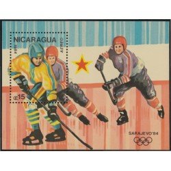 Nicaragua HB 163 1984 Juegos olímpicos de Invierno en Sarajevo Hockey MNH Nicaragua HB 163 1984 Juegos olímpicos de Invierno en Sarajevo Hockey MNH