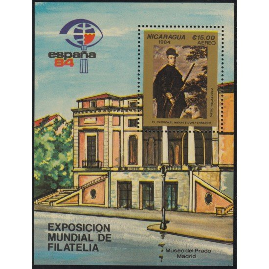 Nicaragua HB 164 1984 España 84 Exposición Filatélica Internacional Museo del Prado El Cardenal Infante Don Fernando MNH