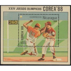 Nicaragua HB 183 1988 Juegos olímpicos de Verano Béisbol MNH