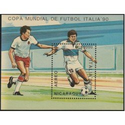 Nicaragua HB 189 1989 Copa mundial de Fútbol Italia 90 MNH Nicaragua HB 189 1989 Copa mundial de Fútbol Italia 90 MNH