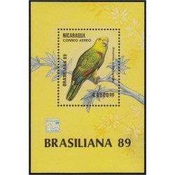 Nicaragua HB 190 1989 Brasiliana 90 Amazonas Pájaros Birds MNH Nicaragua HB 190 1989 Brasiliana 90 Amazonas Pájaros Birds MNH