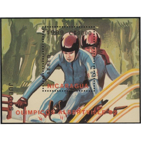 Nicaragua HB 191 1989 Juegos Olímpicos Albertville 92 MNH Nicaragua HB 191 1989 Juegos Olímpicos Albertville 92 MNH