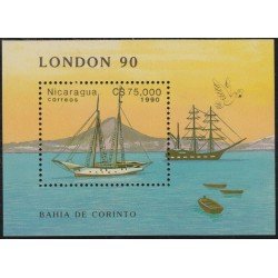 Nicaragua HB 194 1990 London 90 Bahía de Corinto barco boat MNH Nicaragua HB 194 1990 London 90 Bahía de Corinto barco boat MNH