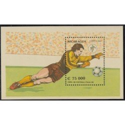 Nicaragua HB 196 1990 Copa mundial de Fútbol Italia 90 MNH Nicaragua HB 196 1990 Copa mundial de Fútbol Italia 90 MNH