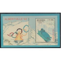 Nicaragua HB 198 1990 Juegos Olímpicos Albertville 92 MNH Nicaragua HB 198 1990 Juegos Olímpicos Albertville 92 MNH