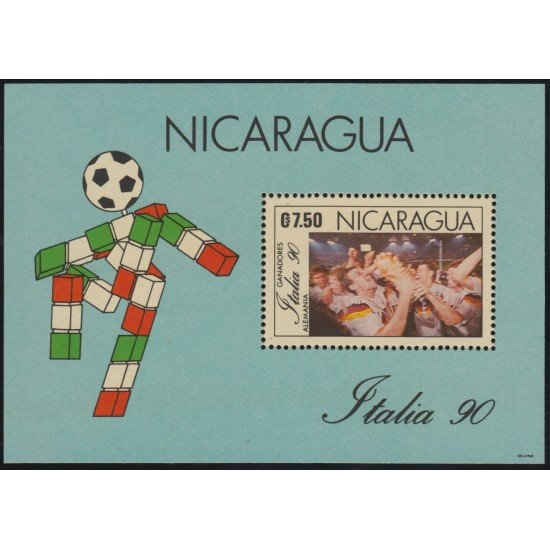 Nicaragua HB 200 1990 Copa mundial de Fútbol Italia 90 Alemania ganadores MNH Nicaragua HB 200 1990 Copa mundial de Fútbol Italia 90 Alemania ganadores MNH