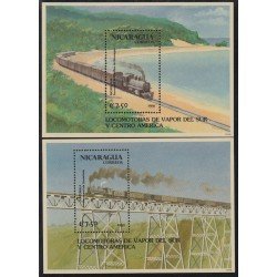 Nicaragua HB 202/03 1991 tren train Locomotoras de vapor del Sur y Centro América Tren Train MNH Nicaragua HB 202/03 1991 tren train Locomotoras de vapor del Sur y Centro América Tren Train MNH