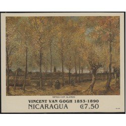 Nicaragua HB 208 1991 Bicentenario de Van Gogh Senda con álamos MNH Nicaragua HB 208 1991 Bicentenario de Van Gogh Senda con álamos MNH