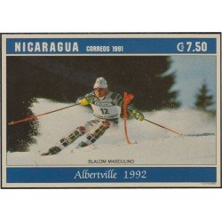 Nicaragua HB 209 1991 Juegos Olímpicos Albertville 92 slalom MNH Nicaragua HB 209 1991 Juegos Olímpicos Albertville 92 slalom MNH