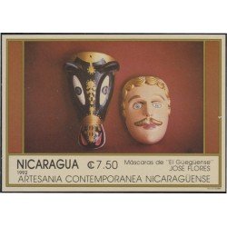 Nicaragua HB 210 1992 Artesanía contemporánea Nicaragüense Máscaras MNH Nicaragua HB 210 1992 Artesanía contemporánea Nicaragüense Máscaras MNH