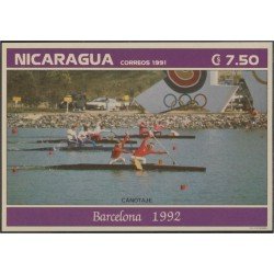 Nicaragua HB 212 1992 Juegos Olímpicos Barcelona 92 Canotaje MNH Nicaragua HB 212 1992 Juegos Olímpicos Barcelona 92 Canotaje MNH