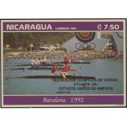 Nicaragua HB 215 1992 Juegos Olímpicos de Verano Barcelona 92 Canotaje MNH Nicaragua HB 215 1992 Juegos Olímpicos de Verano Barcelona 92 Canotaje MNH