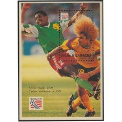 Nicaragua HB 218 1992 Copa mundial de Fútbol USA 94 Andre Viyik Carlos Valdemarra MNH Nicaragua HB 218 1992 Copa mundial de Fútbol USA 94 Andre Viyik Carlos Valdemarra MNH