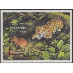 Nicaragua HB 220 1993 Guatasa y Jaguar fauna MNH Nicaragua HB 220 1993 Guatasa y Jaguar fauna MNH