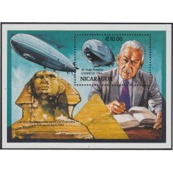 Nicaragua HB 221 1994 125º Aniversario del nacimiento de Hugo Eckener pionero de la aerostación Dirigible MNH