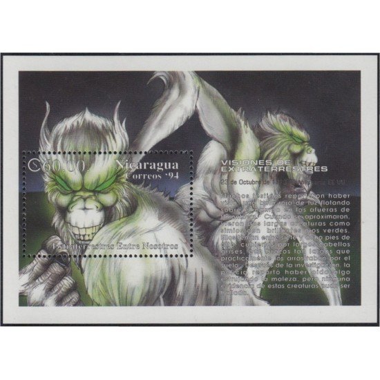 Nicaragua HB 231 1994 Extraterrestres Aliens entre nosotros MNH - inglés - Nicaragua HB 231 1994 Extraterrestres Aliens entre nosotros MNH - inglés -