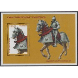 Nicaragua HB 270 1996 Caballos blindados caballería alemana del siglo XVI Horse MNH Nicaragua HB 270 1996 Caballos blindados caballería alemana del siglo XVI Horse MNH