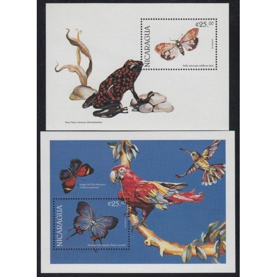 Nicaragua HB 271CD 1996 Fauna Mariposas Butterflies rana pájaros birds MNH Nicaragua HB 271CD 1996 Fauna Mariposas Butterflies rana pájaros birds MNH