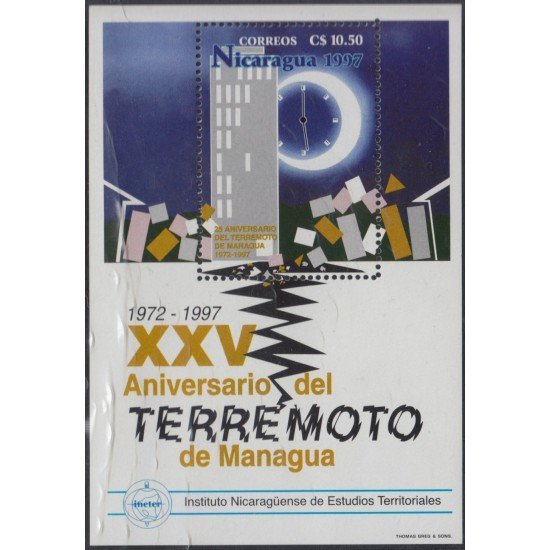 Nicaragua HB 275 1998 25º Aniversario del terremoto de Managua MNH Nicaragua HB 275 1998 25º Aniversario del terremoto de Managua MNH