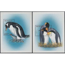 Nicaragua HB 281/82 1998 Fauna Pájaros Marinos del mundo MNH