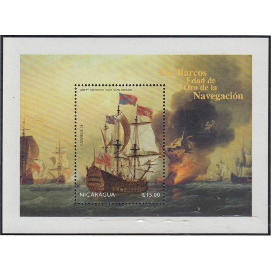 Nicaragua HB 283 1998 Barcos de la edad de oro de la navegación MNH Nicaragua HB 283 1998 Barcos de la edad de oro de la navegación MNH