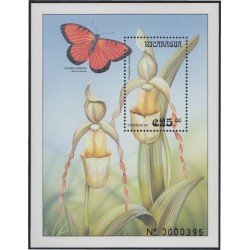Nicaragua HB 286 1999 Flora orquídeas mariposas flowers butterflies  MNH