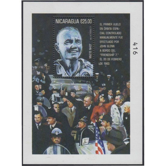 Nicaragua HB 296 2000 Exploración del espacio Retrato Alan Shepard MNH 