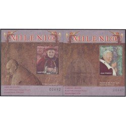 Nicaragua HB 299/300 2000 SS Papas del Milenio Juan XXIII y Juan Pablo II MNH Nicaragua HB 299/300 2000 SS Papas del Milenio Juan XXIII y Juan Pablo II MNH