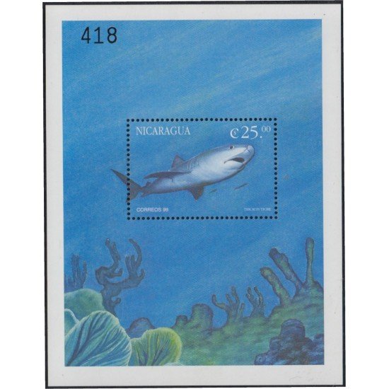 Nicaragua HB 308 2000 Fauna Marina Tiburón Tigre MNH Nicaragua HB 308 2000 Fauna Marina Tiburón Tigre MNH