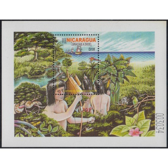Nicaragua HB 311 2002 500º Aniversario del descubrimiento de Nicaragua Indígenas MNH
