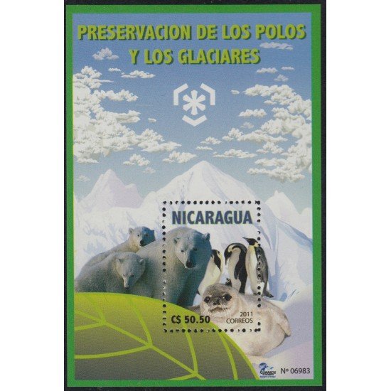 Nicaragua HB 318 2011 Preservación de los Polos y Los Glaciares fauna MNH Nicaragua HB 318 2011 Preservación de los Polos y Los Glaciares fauna MNH