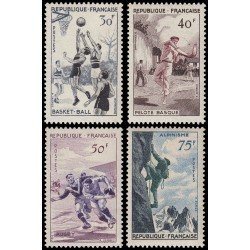 DEP1/S France Francia Nº 1072/75 1956 Serie de deportes Lujo DEP1/S France Francia Nº 1072/75 1956 Serie de deportes Lujo