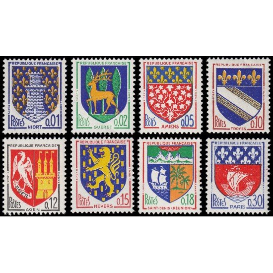 France Francia Nº 1351A/54B 1962-65 Escudos de ciudades Lujo