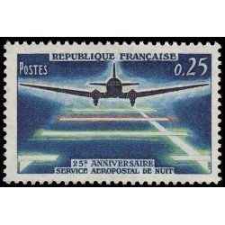 France Francia 1418 1964 25º Anivrsario del servicio aeropostal nocturno MNH France Francia 1418 1964 25º Anivrsario del servicio aeropostal nocturno MNH