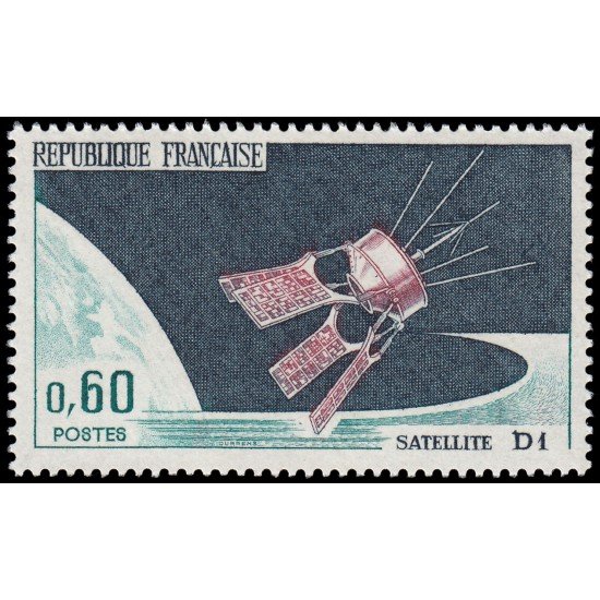 AST/S France Francia Nº 1476 1966 Lanzamiento del Satélite D1 (Sahara) Lujo AST/S France Francia Nº 1476 1966 Lanzamiento del Satélite D1 (Sahara) Lujo