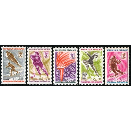 DEP7/S France Francia Nº 1543/47 1968 JJOO de invierno en Grenoble Lujo
