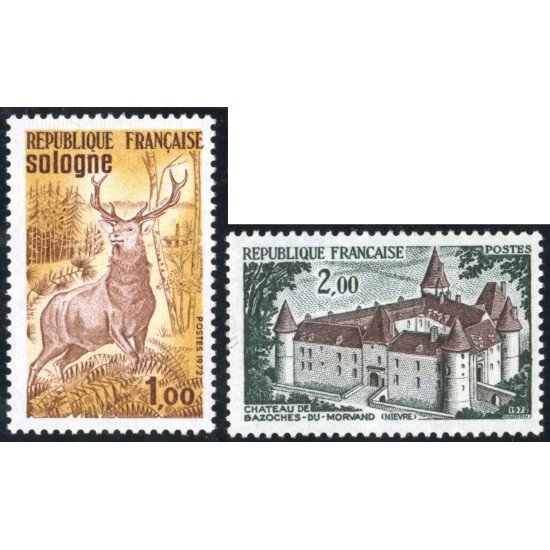 FAU1/S France Francia Nº 1725/26 1972 Serie turística Lujo
