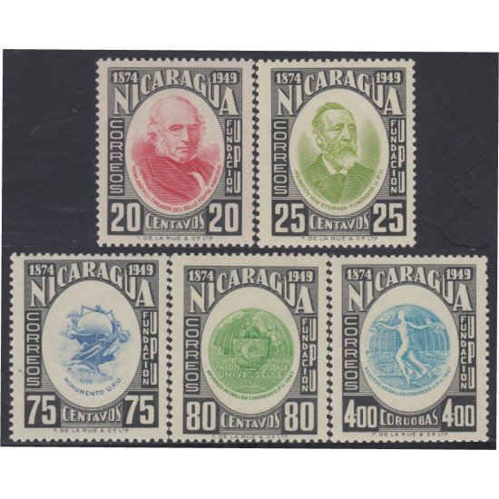 Nicaragua 749/53 1950 75º Aniversario de la UPU MNH