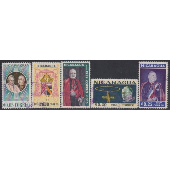 Nicaragua 841/45 1959 Visita del Cradenal Francois Joseph Spellman Usado