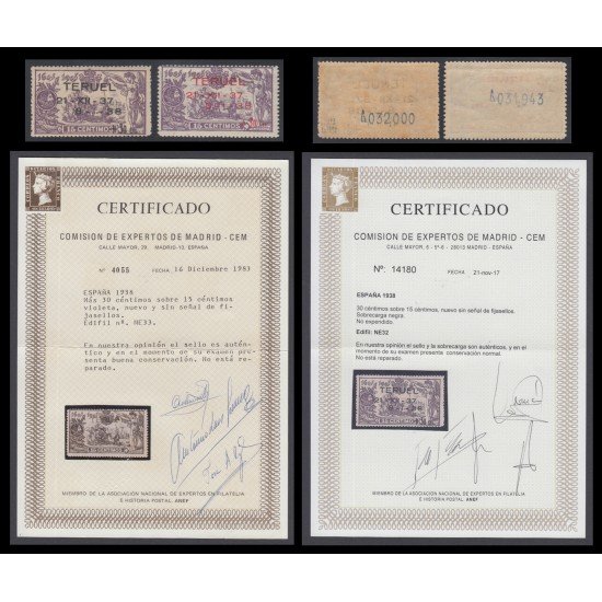España Spain NE 32/33 1938 No Emitido Toma de Teruel Cert CEM 50 series emitidas España Spain NE 32/33 1938 No Emitido Toma de Teruel Cert CEM 50 series emitidas