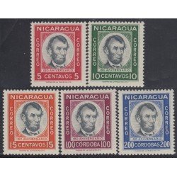 Nicaragua 846/50 1959 150 Años del nacimiento de Abraham Lincoln MH Nicaragua 846/50 1959 150 Años del nacimiento de Abraham Lincoln MH