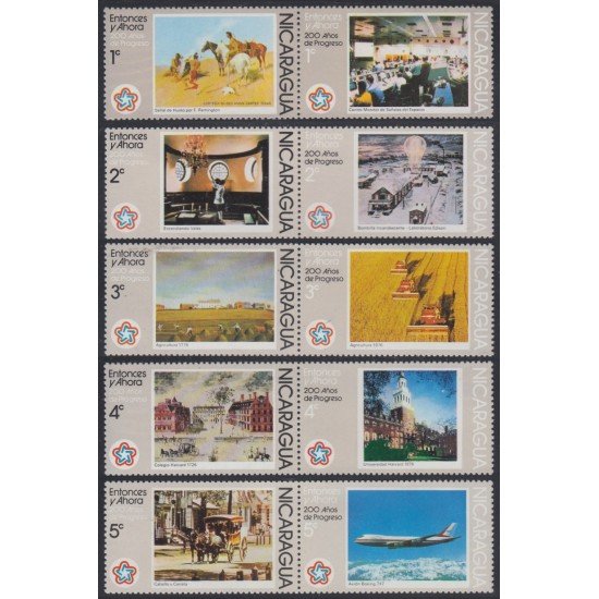 Nicaragua 1041/50 1976 200 Años de la Independencia de Estados Unidos MNH