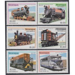 Nicaragua 1169/74 1981 Retrospectiva de los ferrocarriles Trenes Train MNH