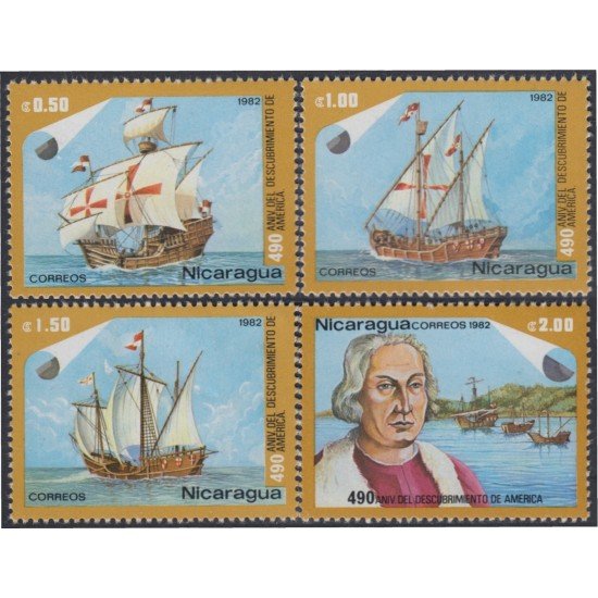 Nicaragua 1214/17 1982 Colon 490º Aniversario del descubrimiento de América MNH