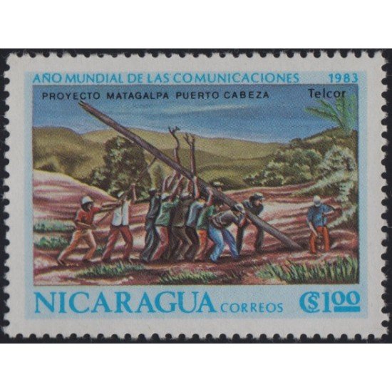 Nicaragua 1270 1983 Año Mundial de las Comunicaciones Proyecto de Matagalpa MNH