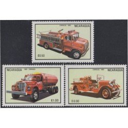 Nicaragua 1300/02 1983 Coches bomberos MNH