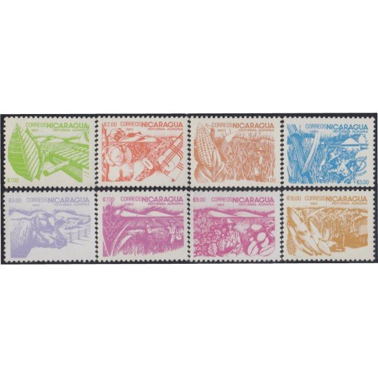 Nicaragua 1303/10 1983 Reforma Agraria Productos Agrícolas MNH